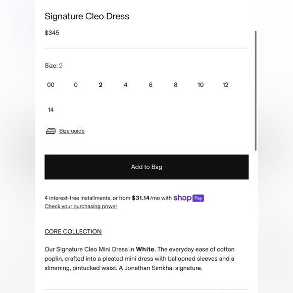 White Simkhai Cleo Dress NWT Size 0 - Picture 6 of 6